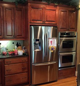 newly refinished kitchen cabinets